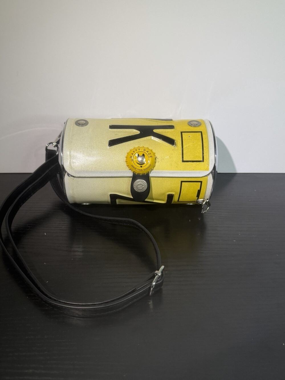 Little Earth Recycled License Plate Barrel Purse New Jersey Happy Daze Vintage